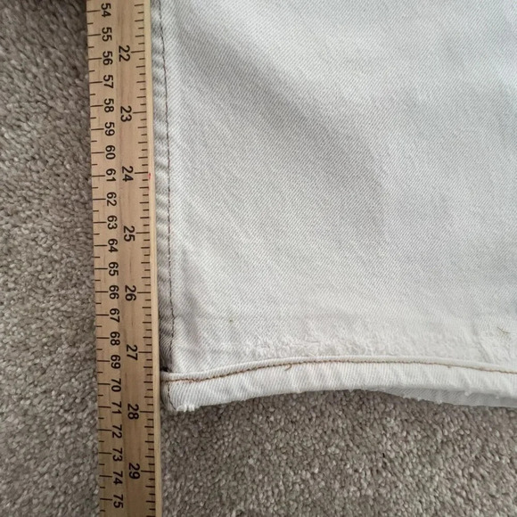 Re/Done Levi’s Womens High Rise Loose Fit Button Fly Jeans White  Cotton Size 25 - Picture 7 of 10